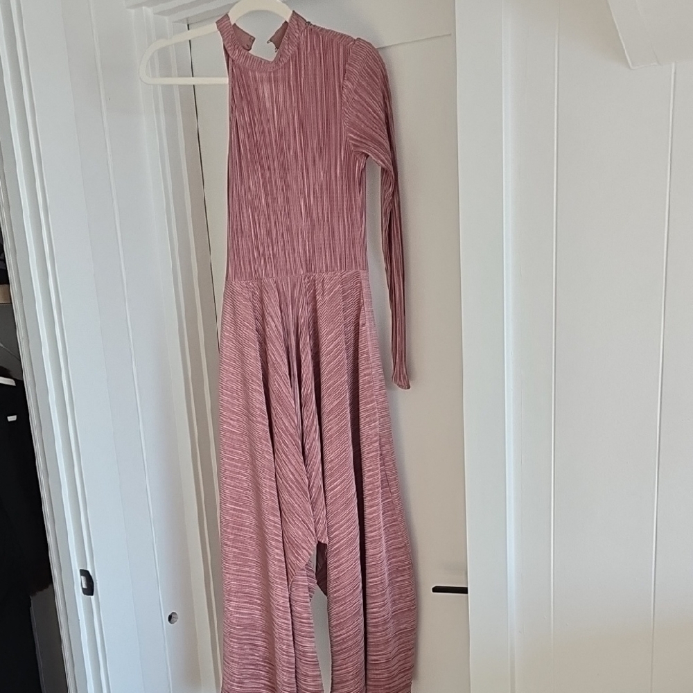 ASOS Pink Pleated Mock Neck Sweater Dress